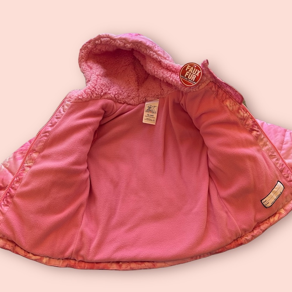 Pink Tye-die Toddler Winter Coat - Picture 2 of 7